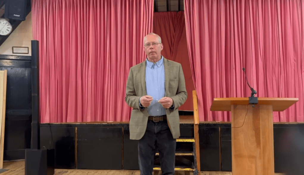 Rob Harvey at a Healing Evening in Alton.